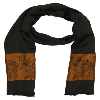 Premium Silk Border Stole-Black